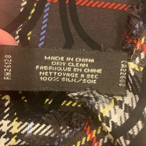 Coach plaid silk scarf 🟫⬜️🟥🟦🟨⬛️ - Picture 7 of 7